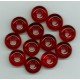 Czech Red Donut-Shaped Beads with Large Hole