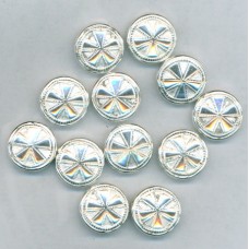 Metalised Plastic Silver Wheel Bead