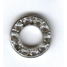 12mm Swarovski Silver Round with Diamontes