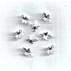 Small Maple Leaf Stamping Charm Silver
