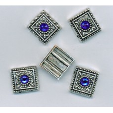 Sliders Bali Silver Plated with Sapphire Diamonte