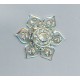 Swarovski Crystal Diamonte Flower Large Silver