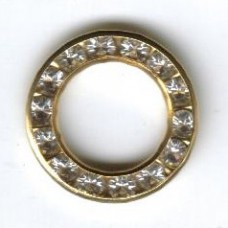 15mm Swarovski Gold Round with Diamontes
