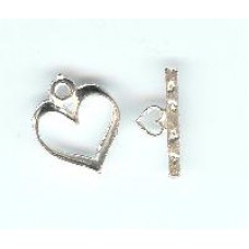 heart fob set in silver