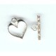 heart fob set in silver