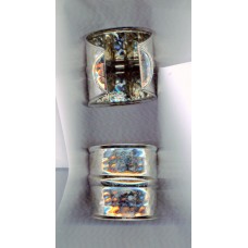 Silver Plated Cuff with Dimples Medium