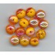 Czech Orange Briolette Bead
