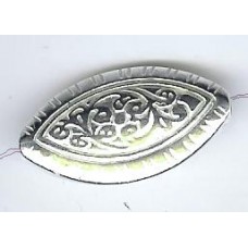 w196 silver  oval bead
