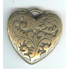 W518 brass shiney double sided heart