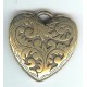 W518 brass shiney double sided heart