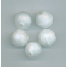 Large Facetted White Beads