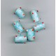 Indian Lampwork Beads White Tube with Blue & Red Detail