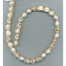 White Turquoise Skulls 12mm
