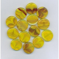 Czech Yellow & Brown Coin Bead