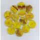 Czech Yellow & Brown Coin Bead