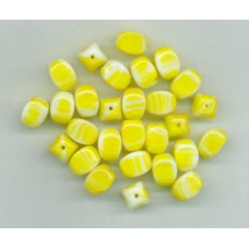 Czech Yellow & White Striped Bead