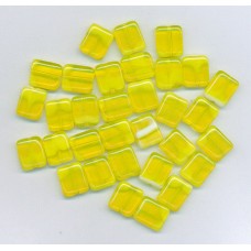 Czech Yellow Rectangular Beads with Opaque Stripes