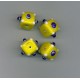 Indian Lampwork Beads Yellow Cube with Blue & White Dots