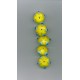 Indian Lampwork Beads Yellow Saucer with Blue 'Eyes'