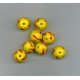 Indian Lampwork Beads Yello with Red Stripes