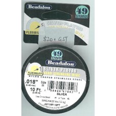 Beadalon Tigertail 49 strands 0.018'' Silver