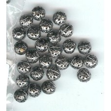 8mm Black Nickel Filigree Balls 