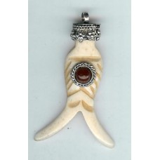 Fish-Shaped Bone Pendant