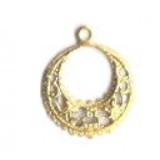 large filigrae circle brass