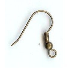Earwire Ball + Spring Brass Ox
