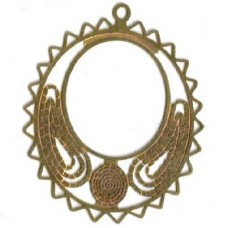 Laser Cut raw Brass Styled Circle 1 pair