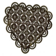 Laser Cut raw Brass Heart 1 pair