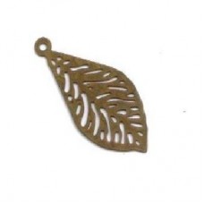 Laser Cut raw Brass Small Leaf 1 pair