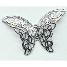 10x SILVER plated steel butterflies