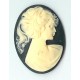 2 black 40mm x30mm  cameo