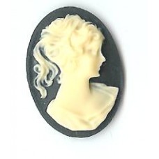 4 x black cameo 18mm x25mm