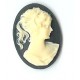 4 x black cameo 18mm x25mm