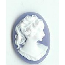 18mm x13mm cameo in blue