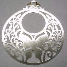 Silver Plated Laser Cut Circled Butterfly