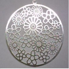 Silver Plated Laser Cut Circled Flowers