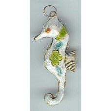 cloisonne seahorse white