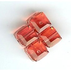 6mm Swarovski cube padparadscha