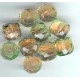 Czech Facetted Barrel Bead Green-Amber
