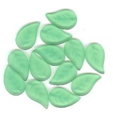 green leaves large czech beads