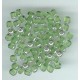 Czech Green Facetted Tube with Silver Ends