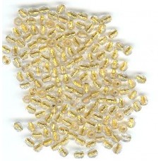 czech bead 4mm x5mm clear with gold centre