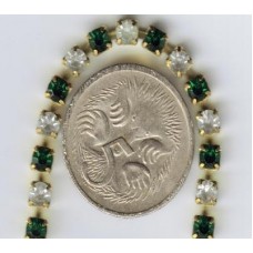 Diamonte Chain raw Brass Two Colours 1 meter