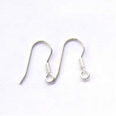 silver earwire with spring no ball