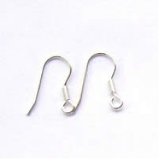silver earwire with spring no ball