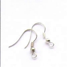 F222 earwire silver plate with ball  and spring