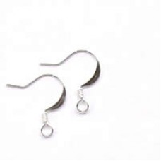 F886 SILVER flattened earwire